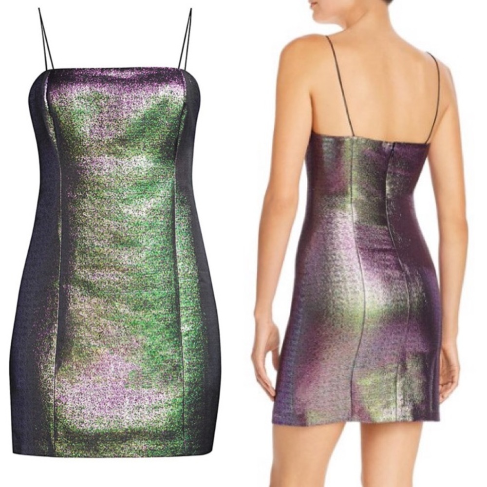 BOGO Likely Mini Dress Hayley Lurex Metallic Spaghetti Strap Party Size 2 Small